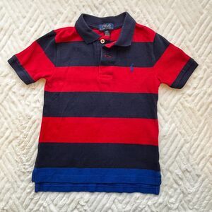 Polo Ralph Lauren Toddler Boys 4T Striped Polo Shirt Red Navy Blue Classic